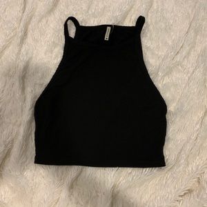 Emma and Sam black halter crop top